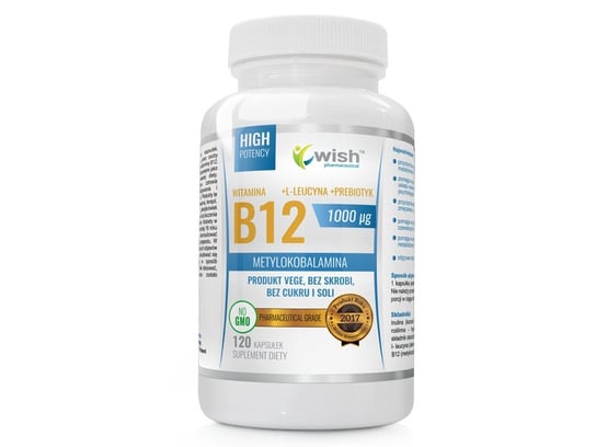Wish, Витамин B12 1000 мкг + пробиотик, 120 капсул витамин b12 nutricost 1000 мкг 240 капсул