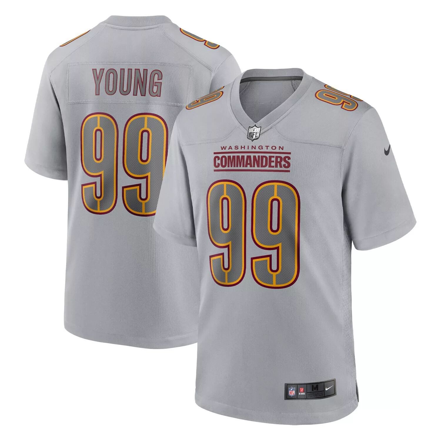 

Мужское джерси Chase Young Grey Washington Commanders Atmography Fashion Game Nike