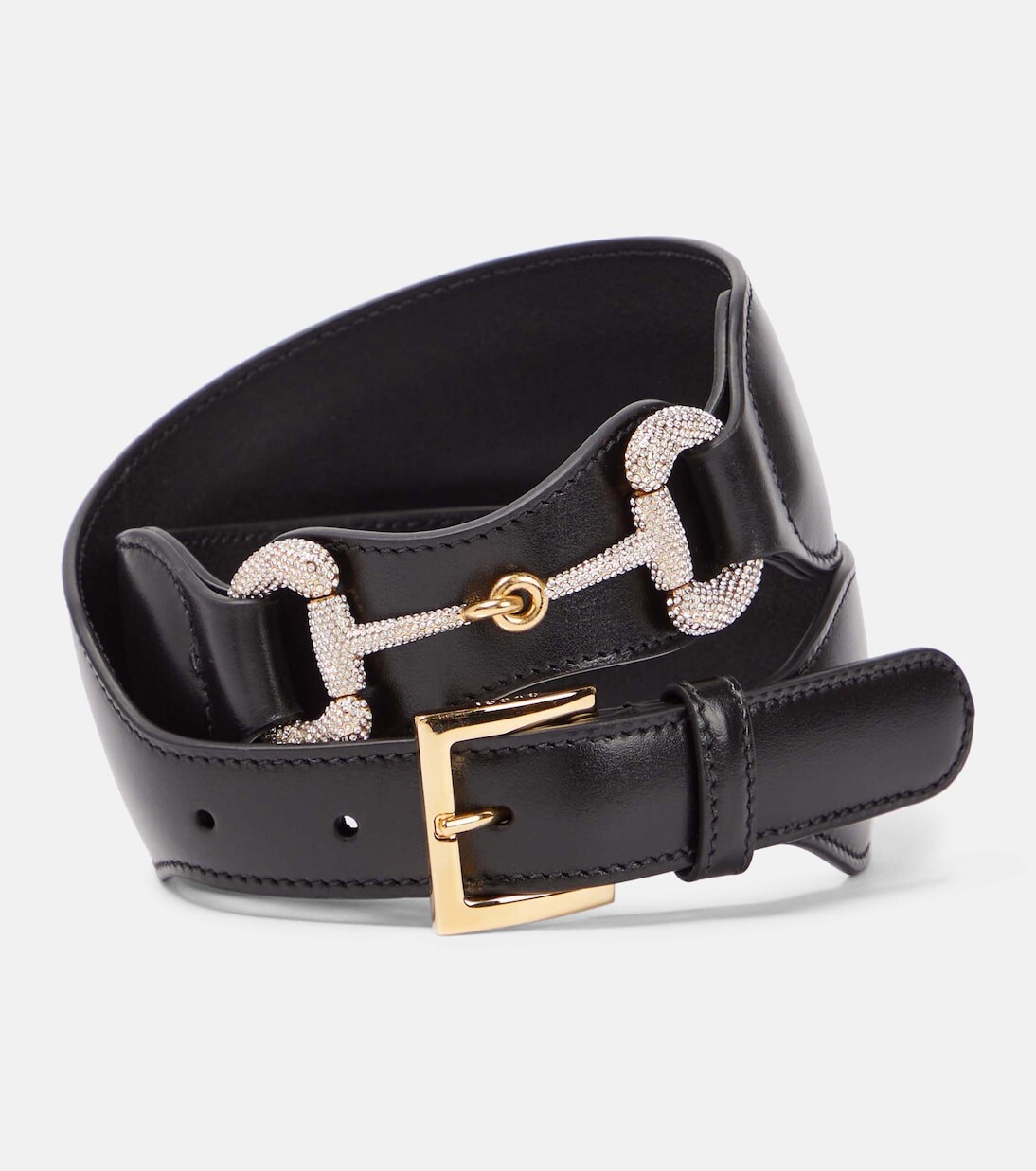 

Кожаный ремень gucci с декором horsebit Gucci, черный