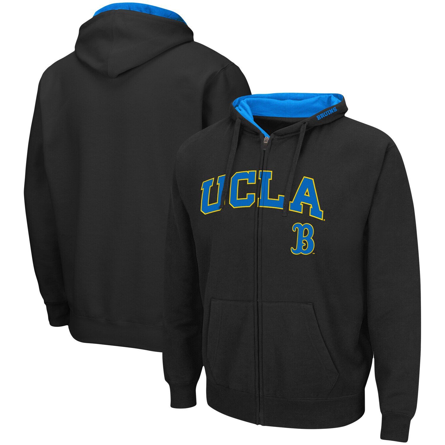 

Мужская черная толстовка с молнией во всю длину UCLA Bruins Arch & Logo 3.0 Colosseum, Черный