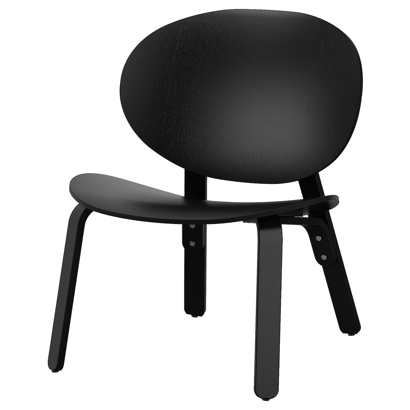 ФРОЗЕТ Кресло, дубовый шпон, крашеный в черный цвет FRÖSET IKEA складное кресло с откидывающейся спинкой сидячее раскладное кресло siesta кресло для зимней рыбалки пляжное кресло для улицы дома