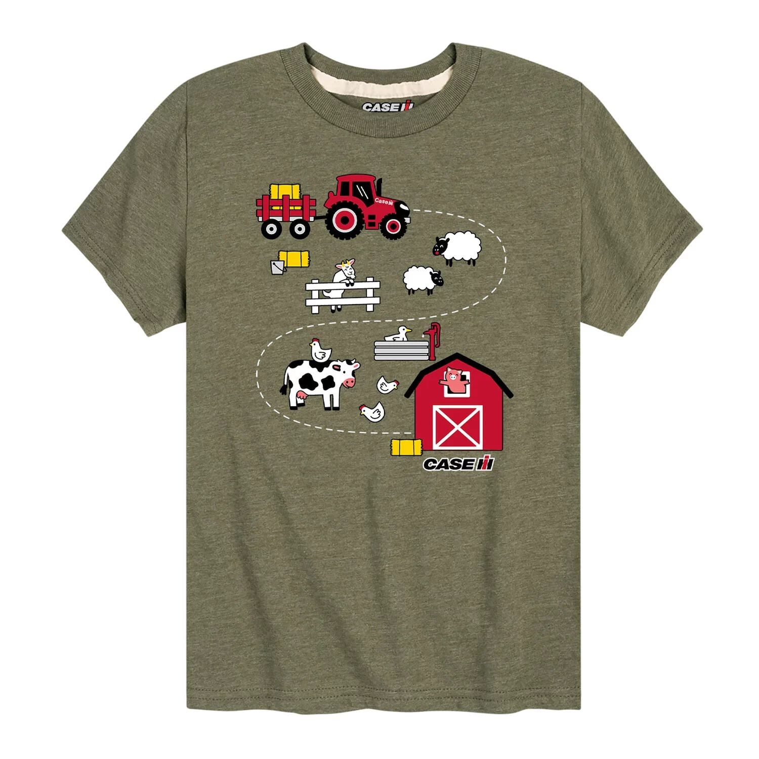 

Футболка Case IH Tractor Farm Ride для мальчиков 8–20 лет с графическим рисунком Licensed Character, зеленый