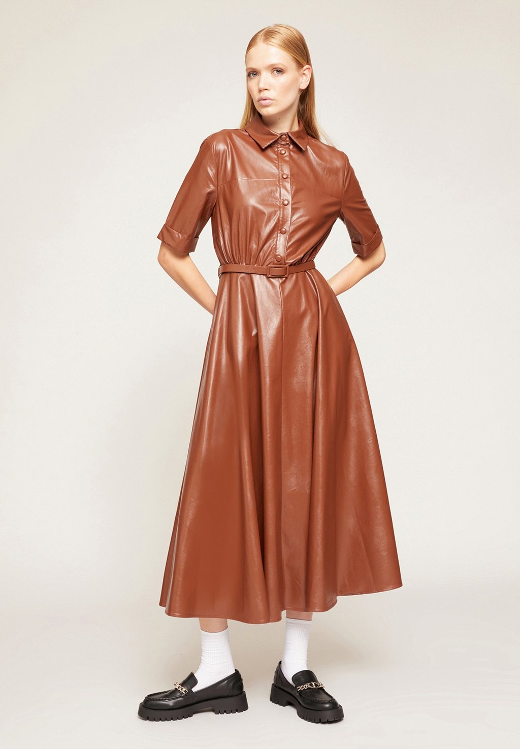 Платье-рубашка Motivi, коричневое платье motivi 44 размер