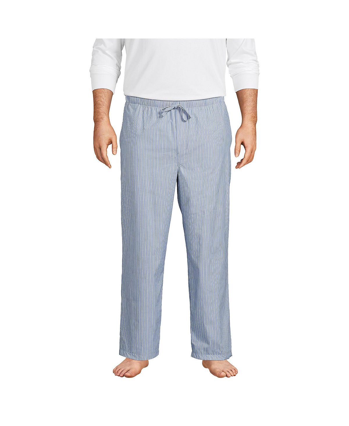 Мужские большие и высокие пижамные брюки из поплина Lands' End розовые классические пижамные штаны tom ford