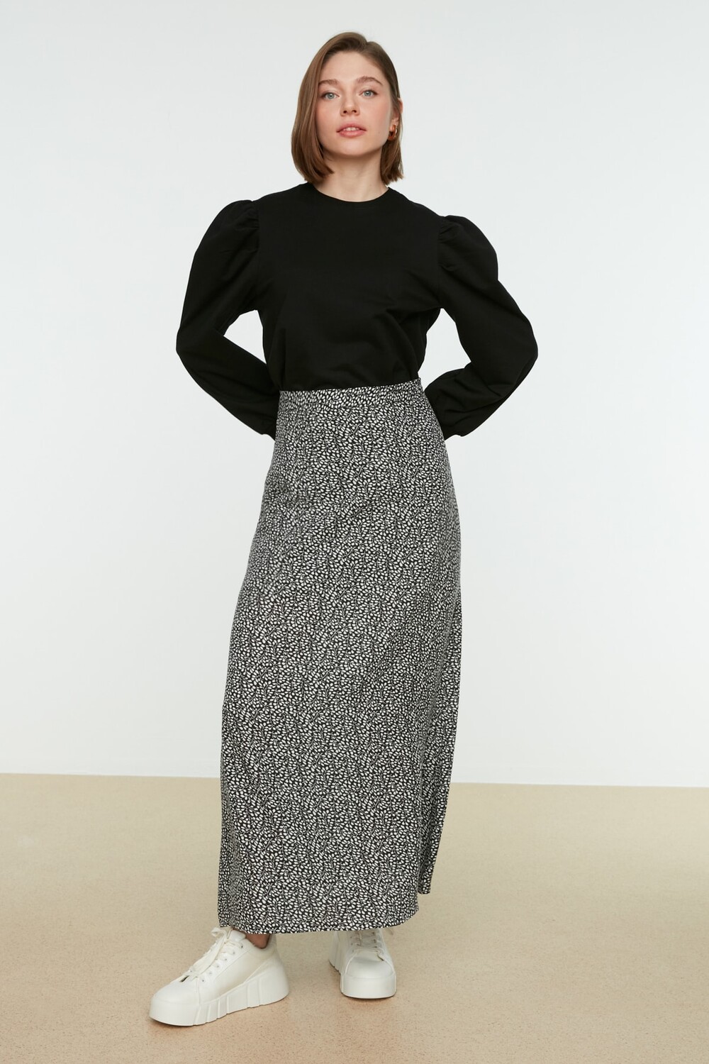 

Юбка - Черный - Макси Trendyol Modest, черный