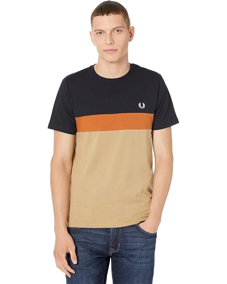 

Футболка Fred Perry Color-Block, цвет Warm Stone
