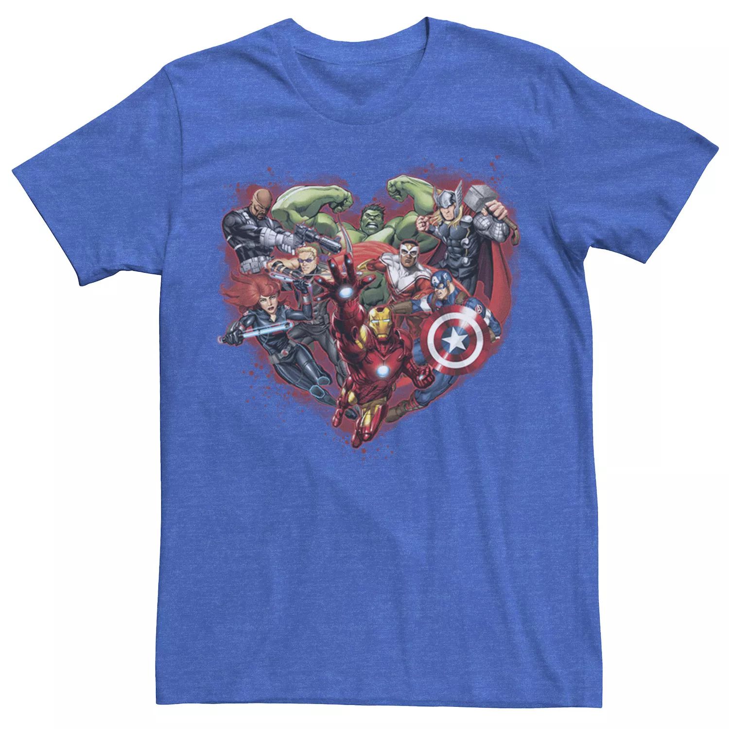 Мужская футболка Marvel Avengers Heart Group Shot Valentine