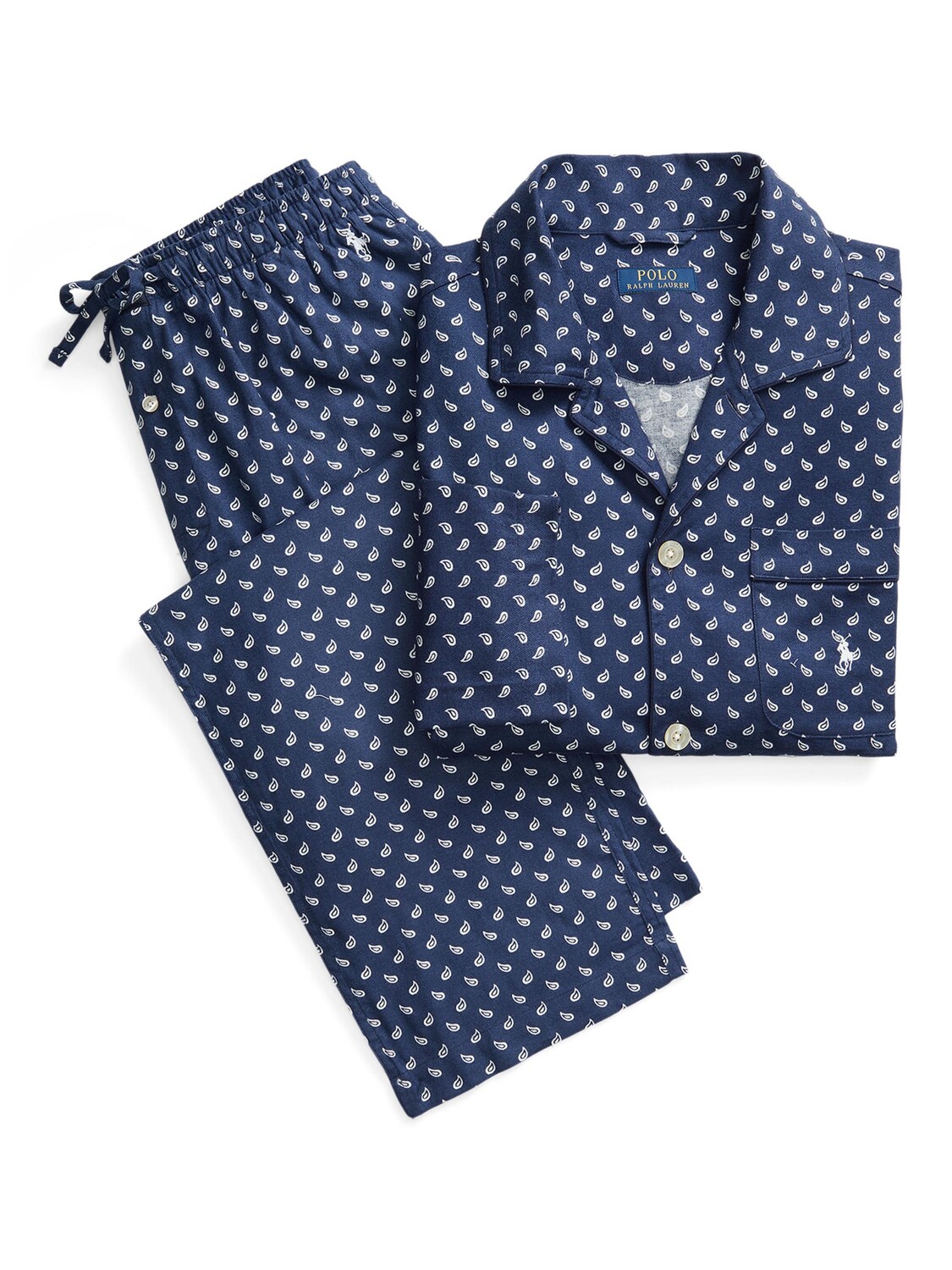 

Пижамный комплект с длинными рукавами и логотипом Polo Ralph Lauren, темно-синий/мульти