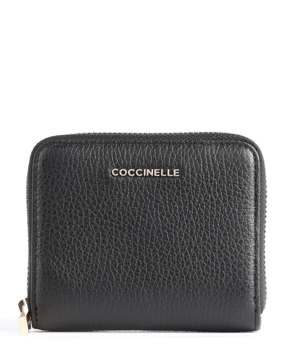

Мягкий кошелек металлик из зерненой кожи Coccinelle, черный