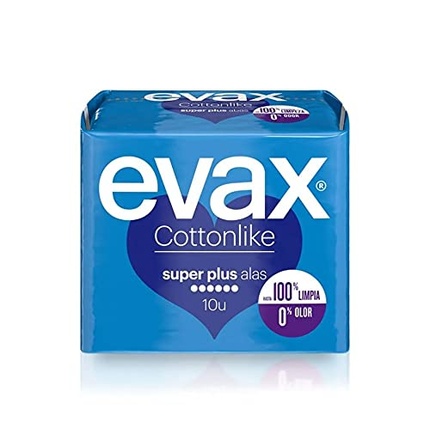 Гигиенические прокладки EVAX Cottonlike Super Plus с крылышками, 10 шт.