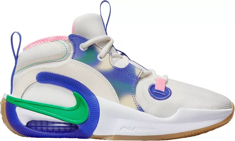 Детские баскетбольные кроссовки Nike для начальной школы Zoom Crossover 2, зелено-голубой