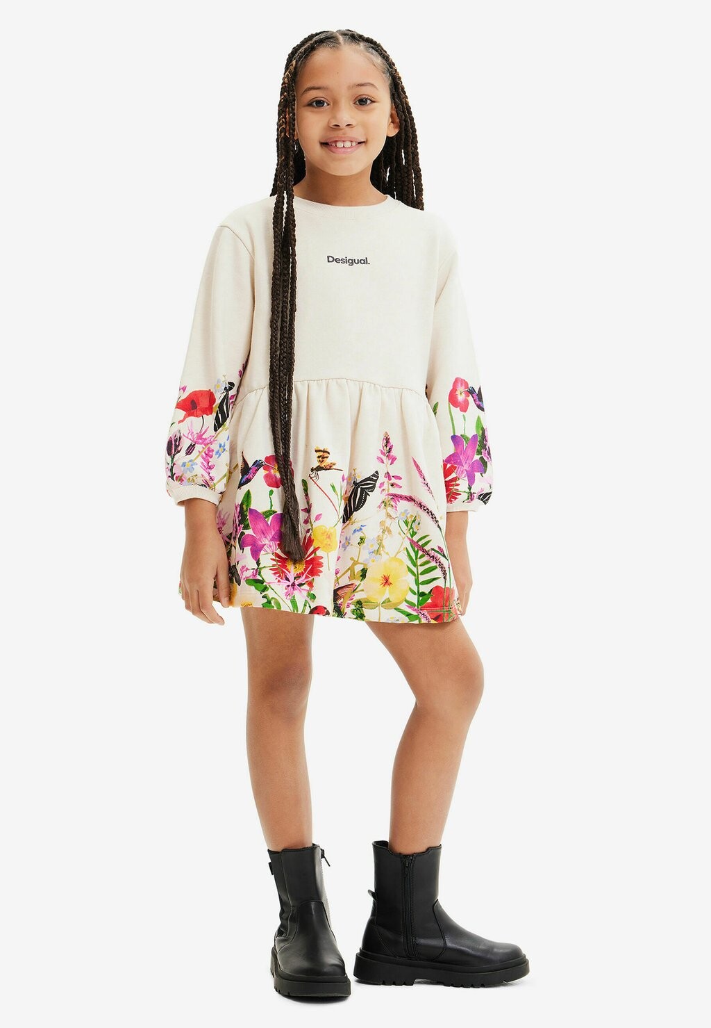 

Летнее платье Floral Desigual, бежевый