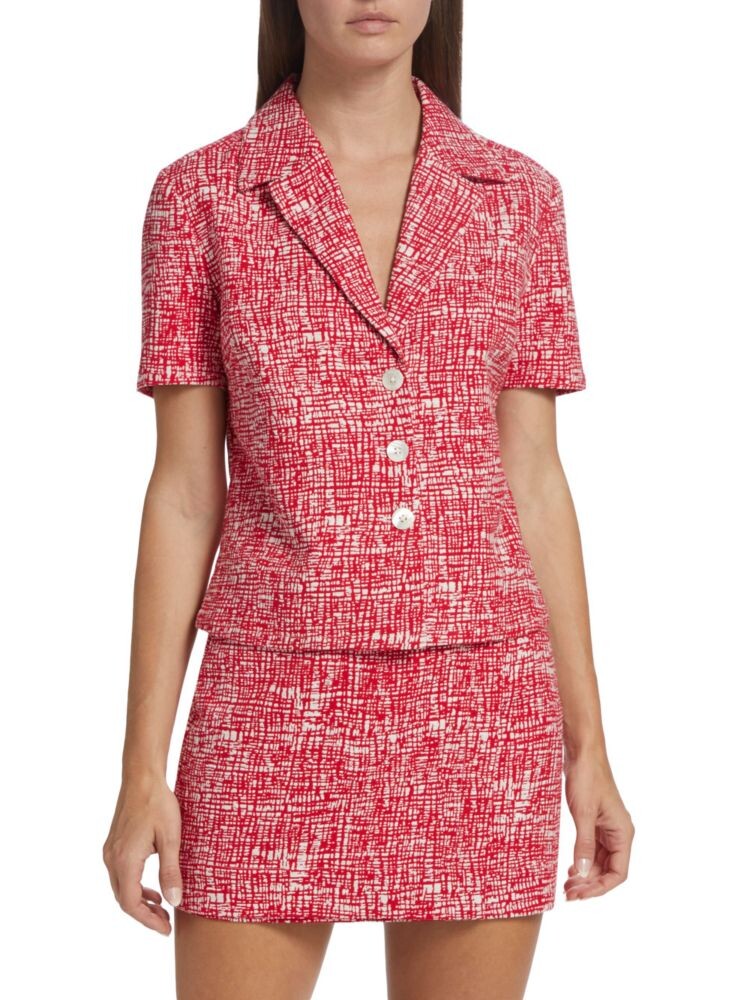 

Никола Кроссхэтч Топ Staud, цвет Papaya Crosshatch
