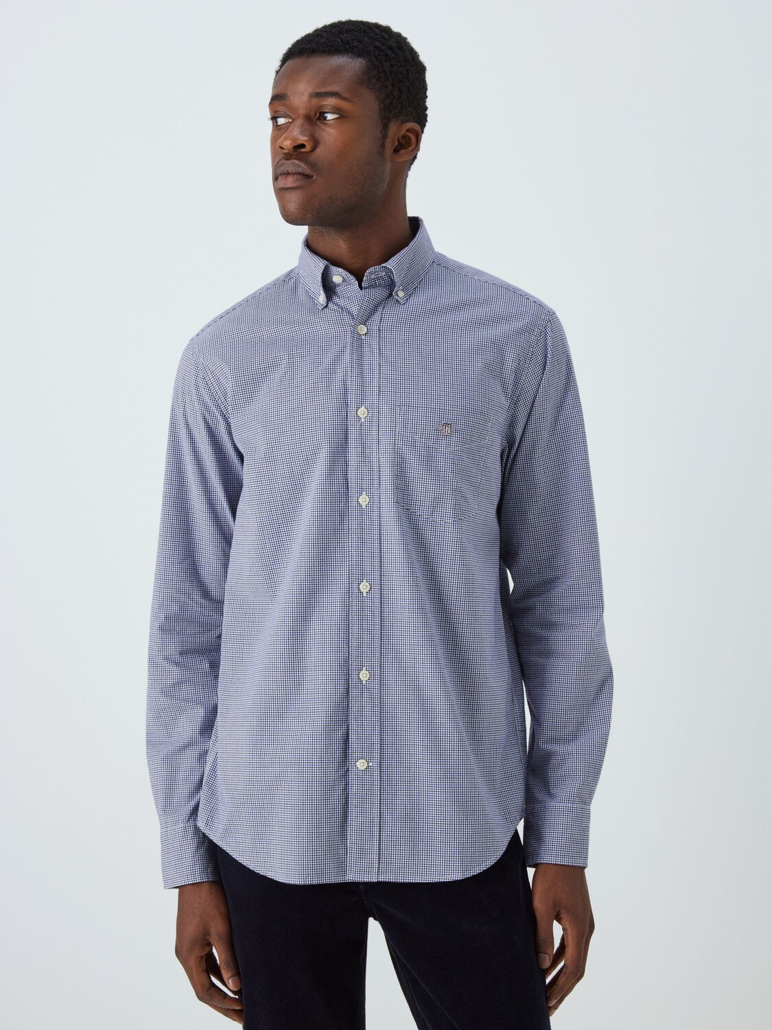 

Рубашка GANT Regular Fit из хлопкового поплина в микро клетку, темно-синий