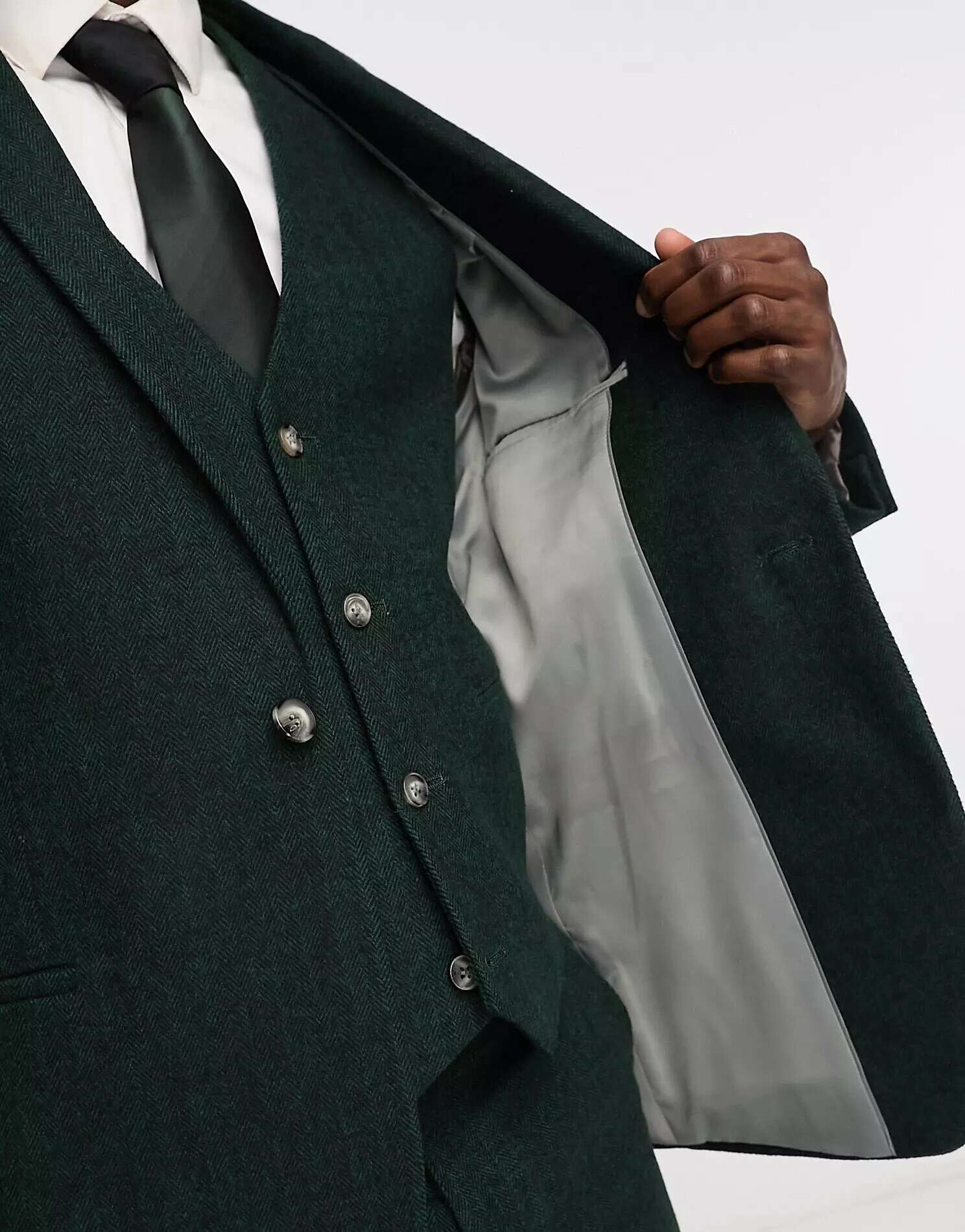 Зеленый тонкий пиджак из смесовой шерсти ASOS