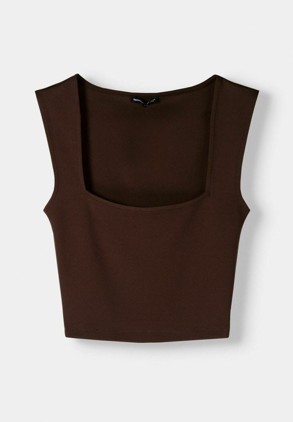 

Топ SLEEVELESS WITH SQUARE NECK Bershka, темно-коричневый