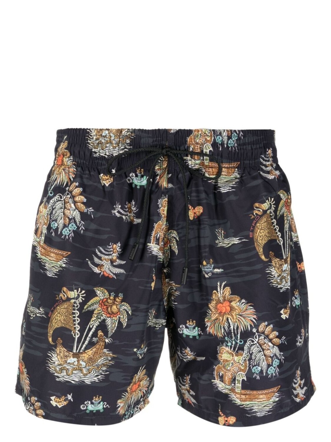 

ETRO шорты с кулиской и графичным принтом, зеленый