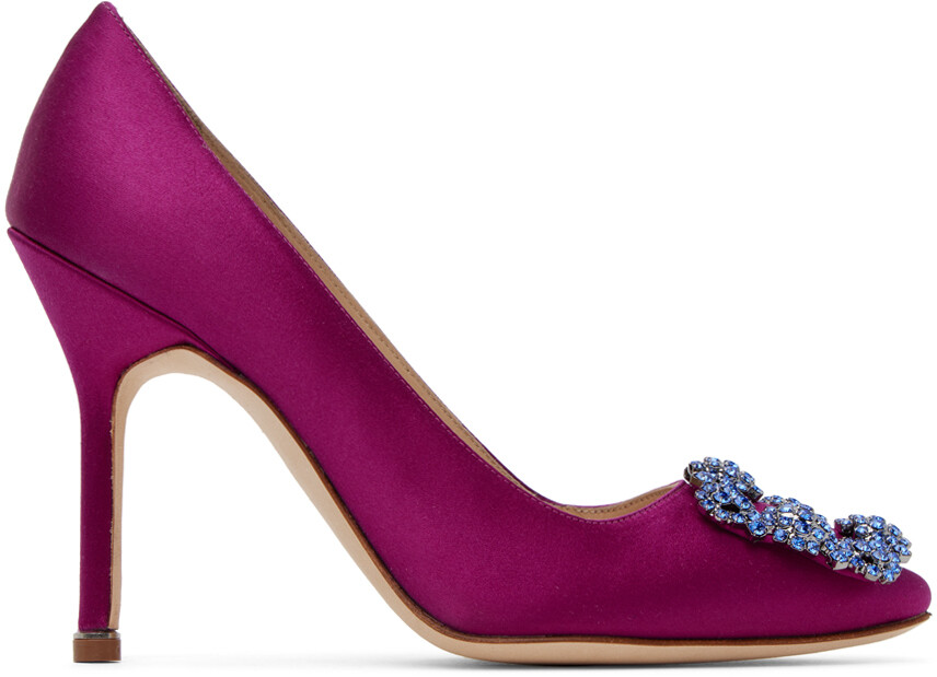 

Розовые туфли Hangisi на каблуке, темные Manolo Blahnik, Розовый