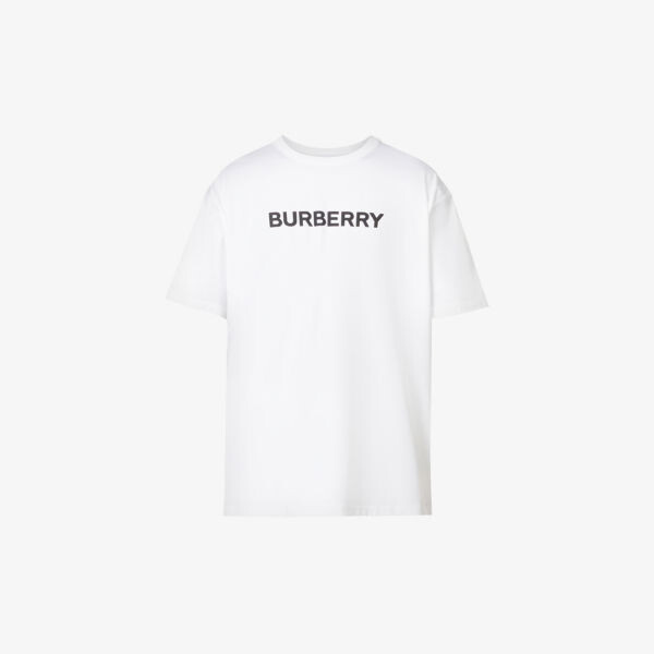 

Футболка из хлопкового джерси с фирменным принтом Harriston Burberry, белый