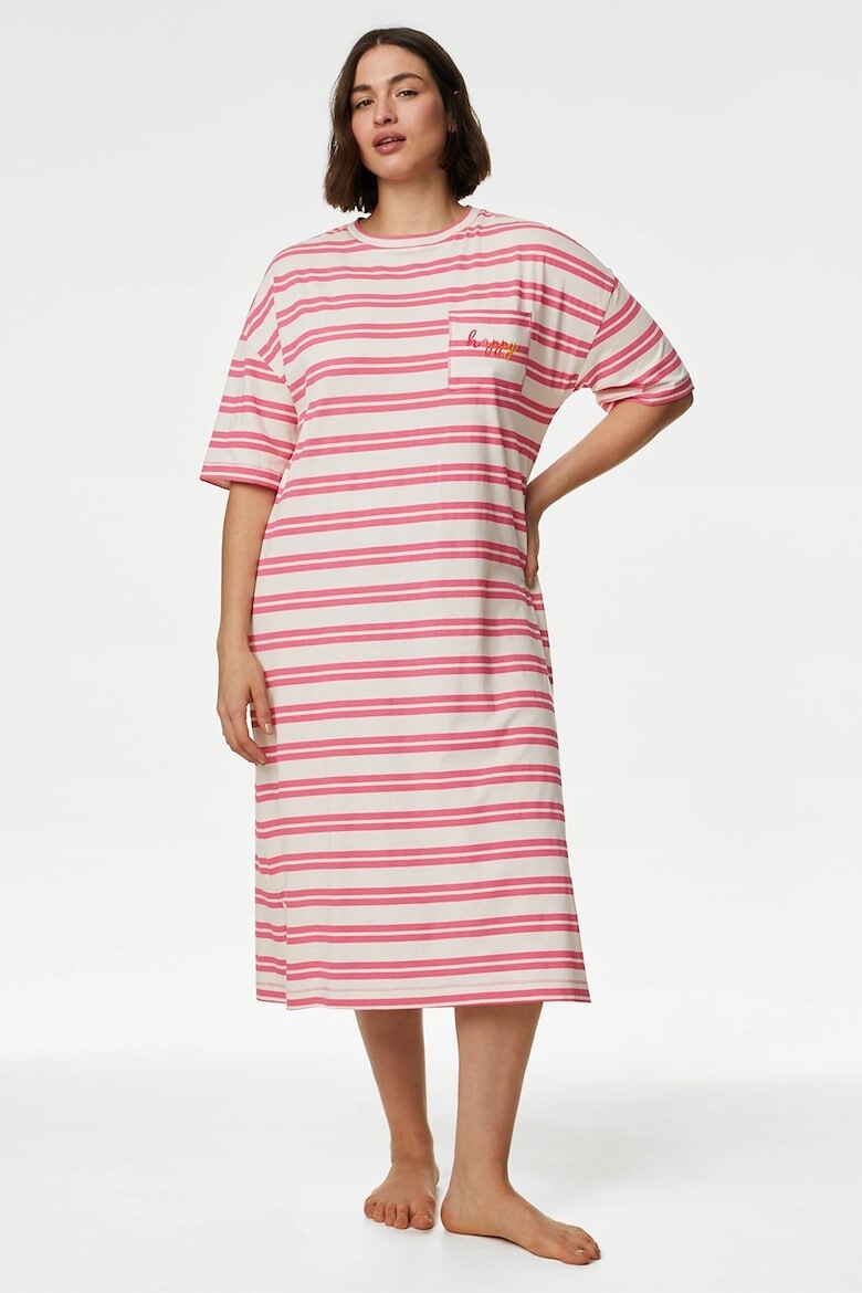 

Полосатая ночная рубашка Marks & Spencer, белый