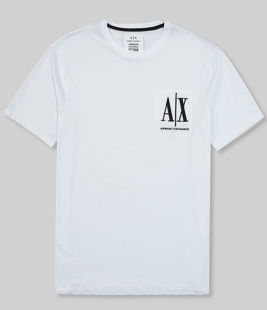 

Футболка с коротким рукавом и маленьким логотипом Armani Exchange, белый