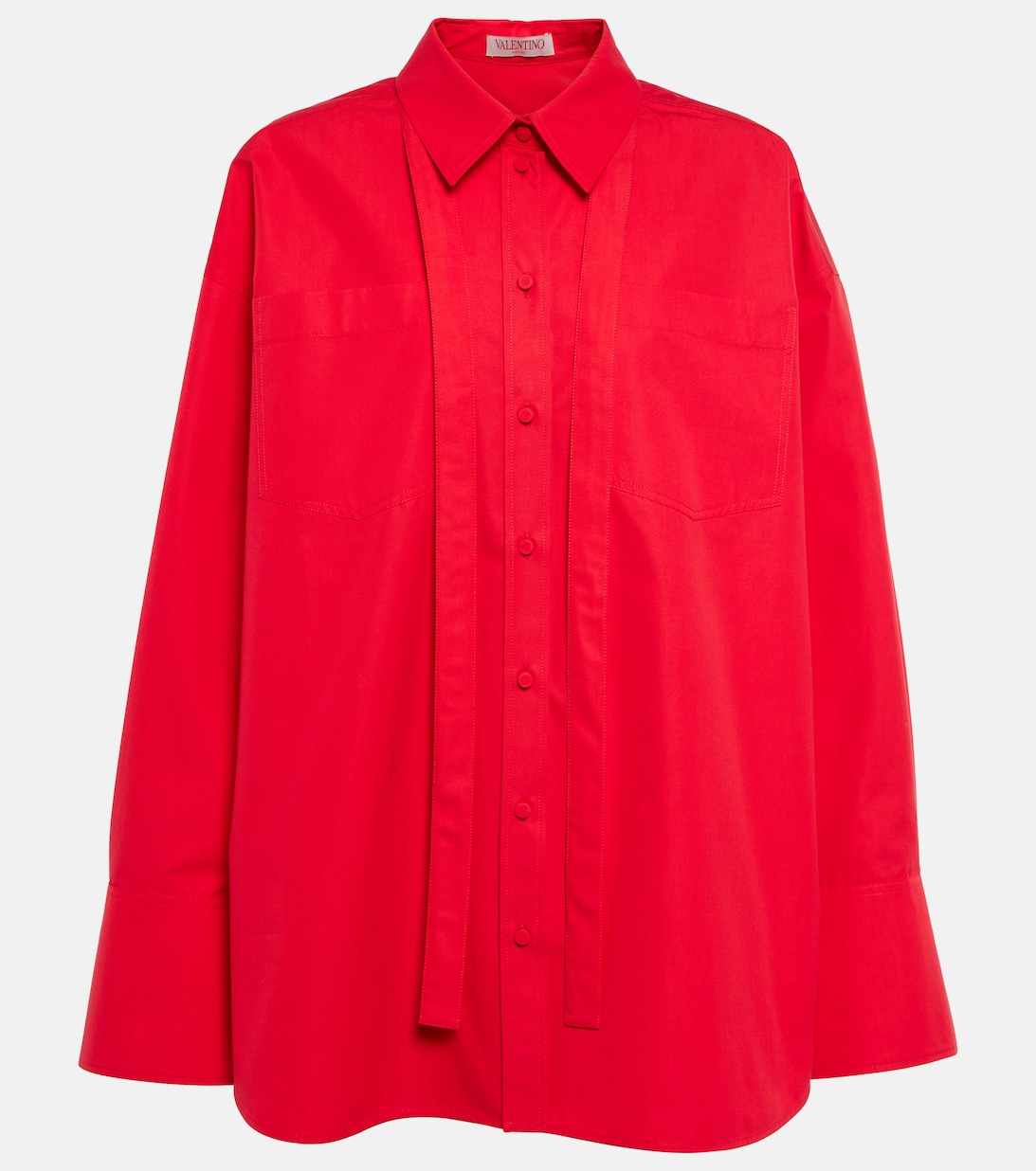 цена Рубашка из хлопкового поплина VALENTINO, красный