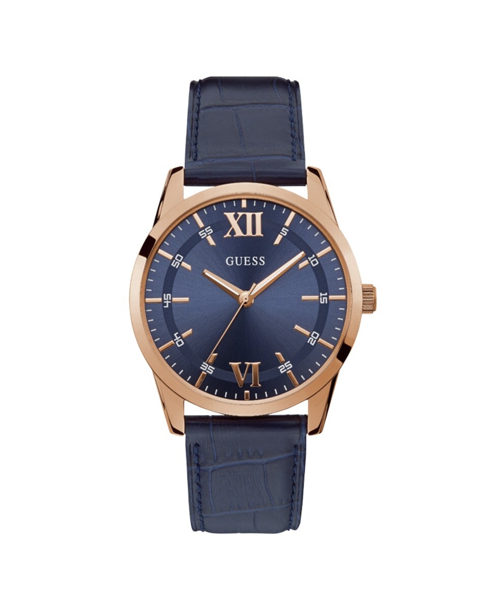 

Мужские часы Theo W1307G2 из кожи с синим ремешком Guess, синий