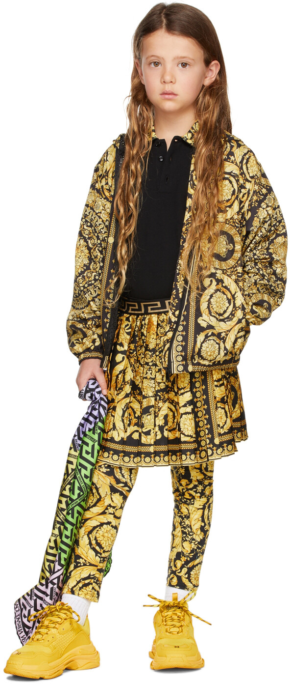 

Детские черно-золотые леггинсы Barocco, черные Versace