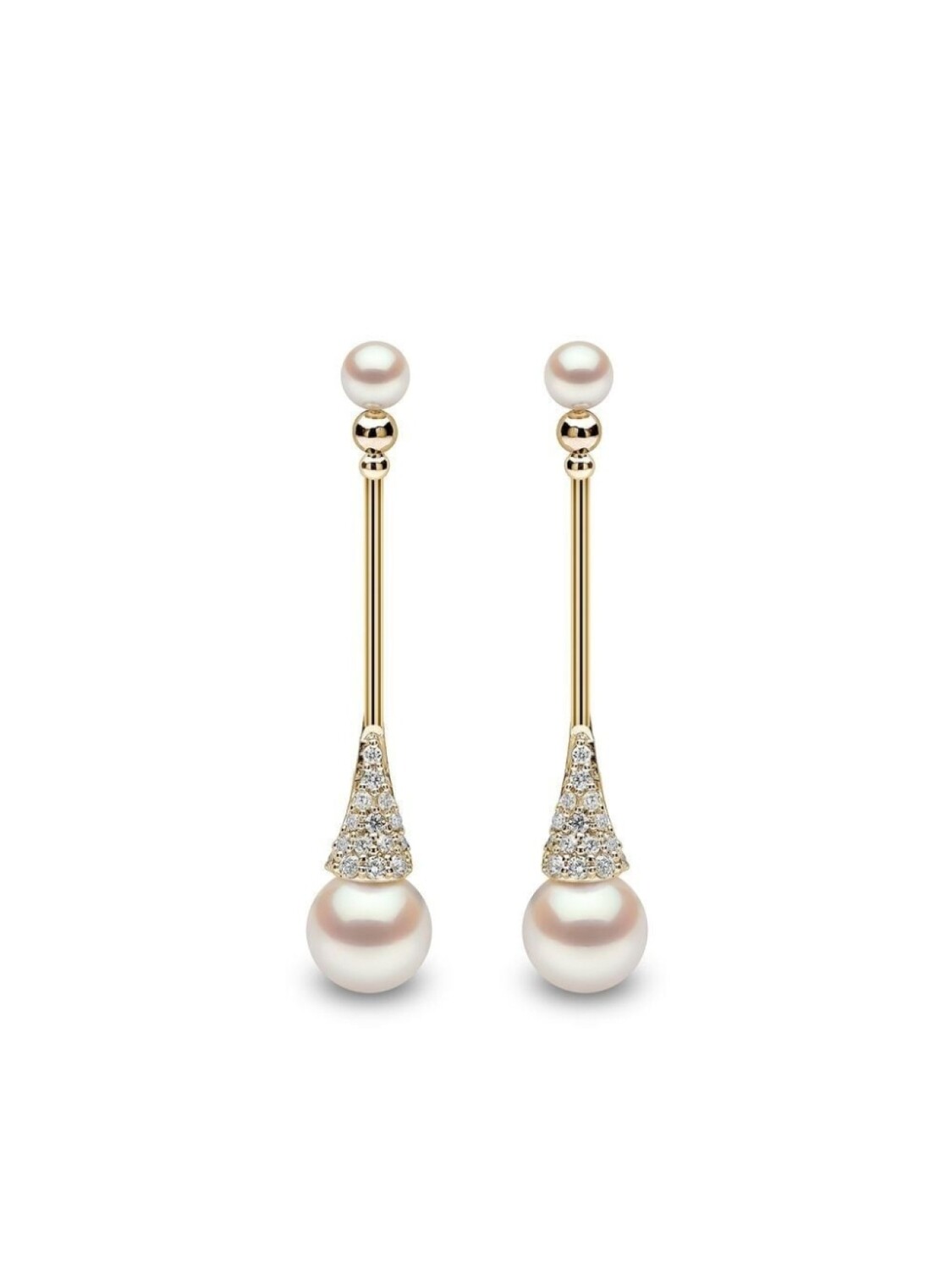 

Серьги Sleek Akoya из желтого золота с жемчугом и бриллиантами Yoko London, золотой