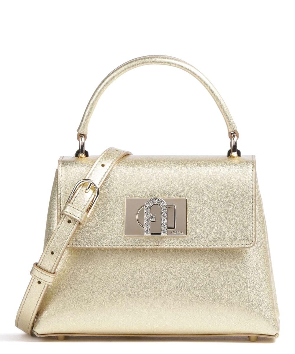 

Мини-сумка через плечо из мелкозернистой кожи Furla, желтый