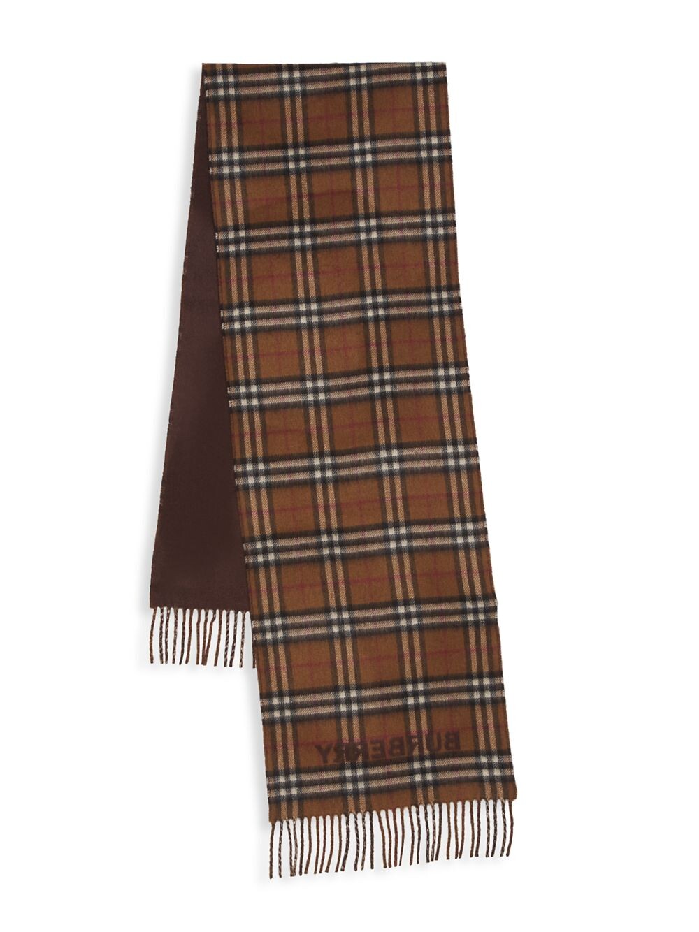 

Кашемировый шарф в винтажную клетку Burberry, коричневый