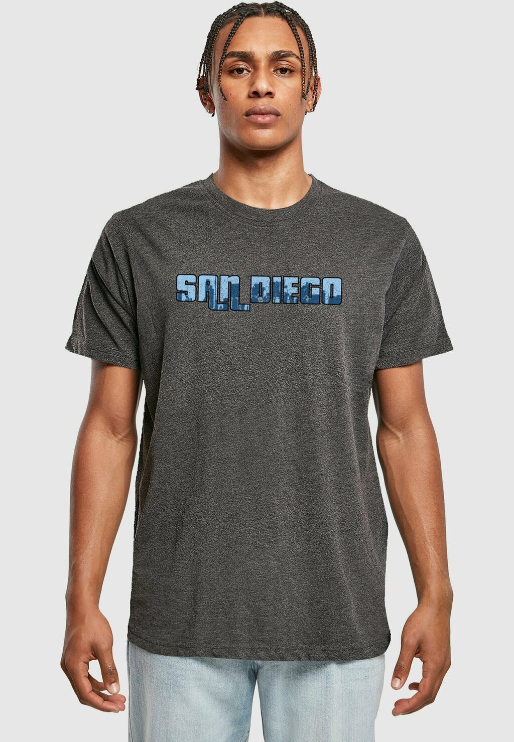 

Футболка с принтом GRAND SAN DIEGO SKYLINE ROUND NECK Merchcode, цвет charcoal