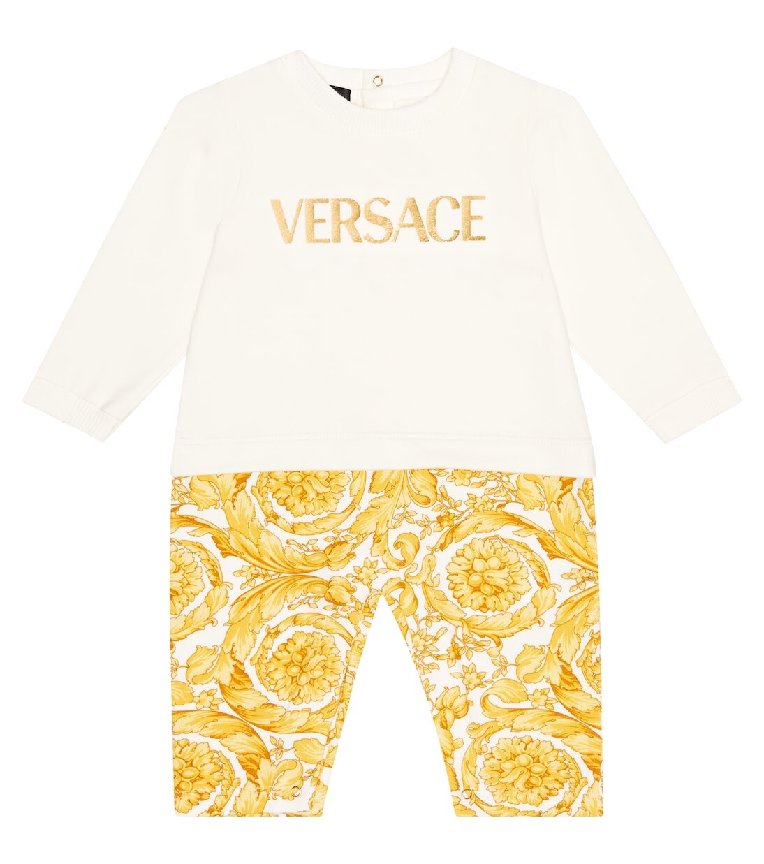 

Комбинезон baby barocco из смесового хлопка Versace Kids, золото