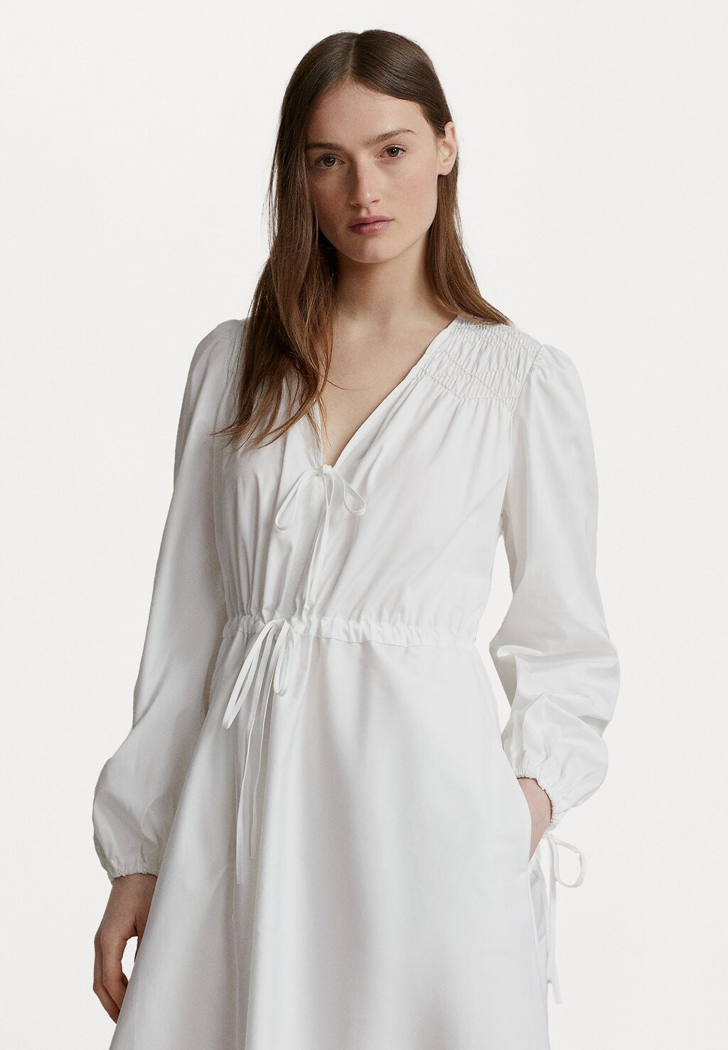 

Летнее платье Elei Long Sleeve Day Dress Polo Ralph Lauren, белый