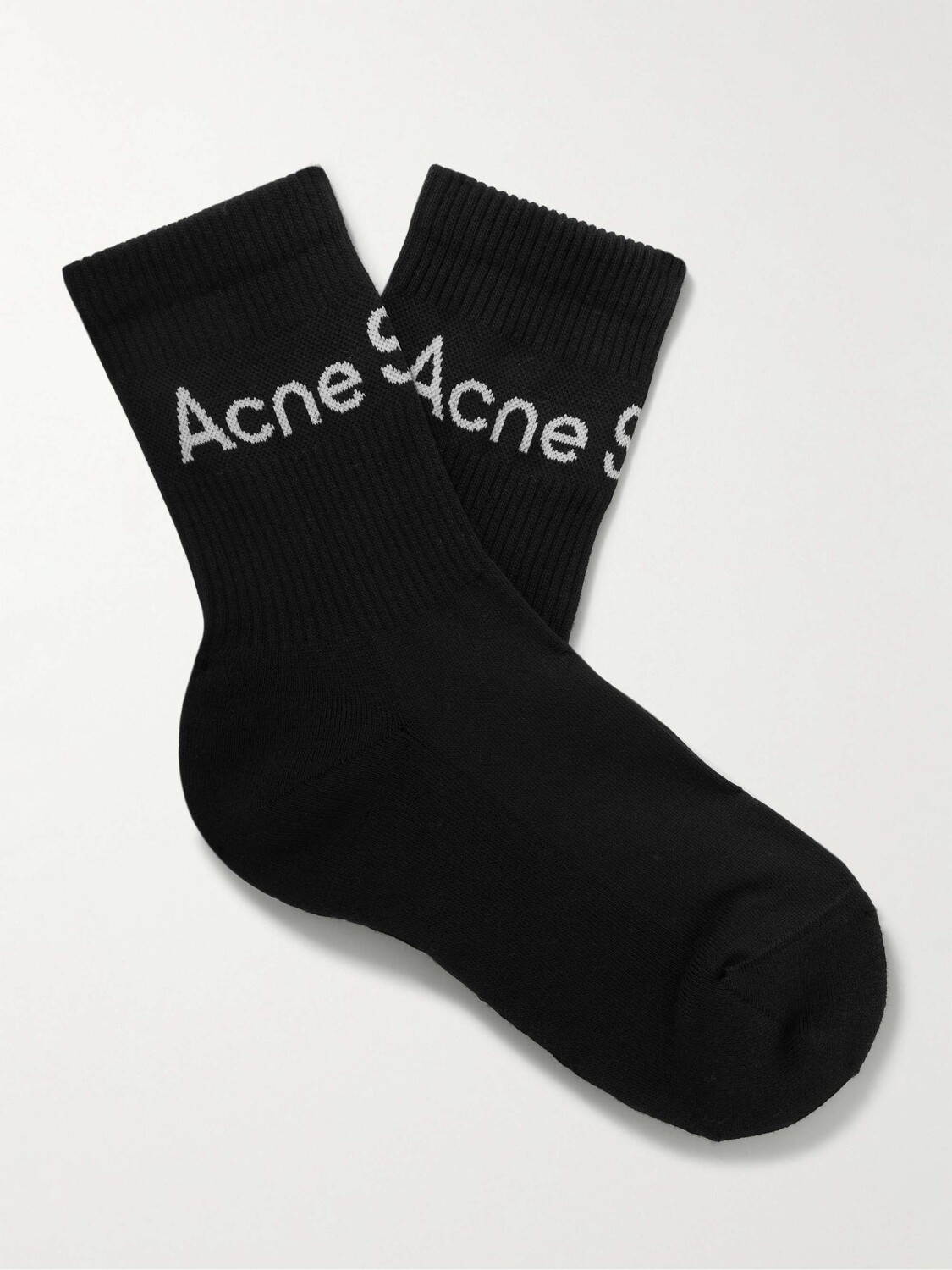 

Носки с жаккардовым логотипом и хлопком ACNE STUDIOS, черный
