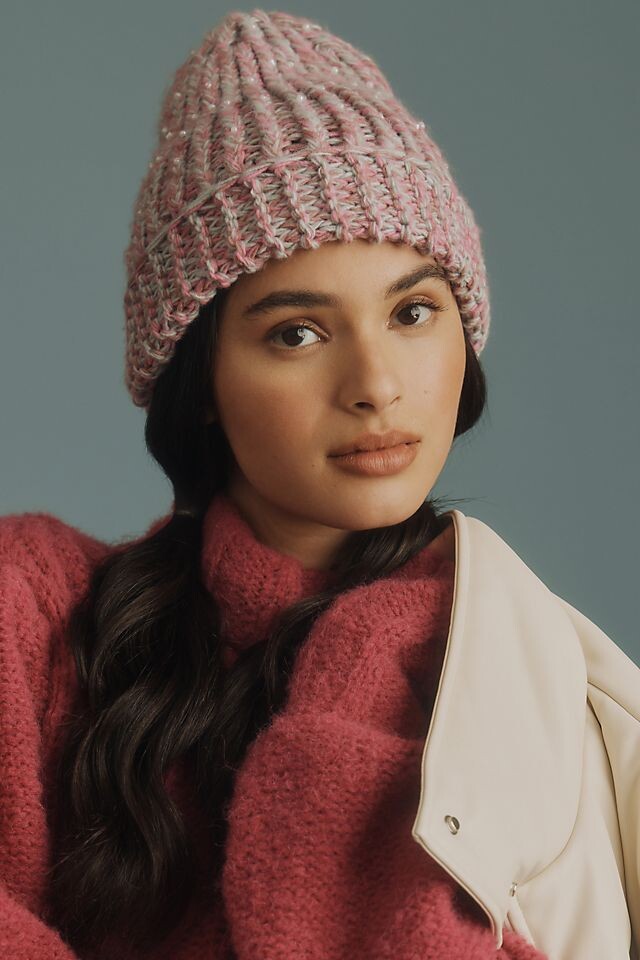 

Жемчужная шапка от Anthropologie, розовый