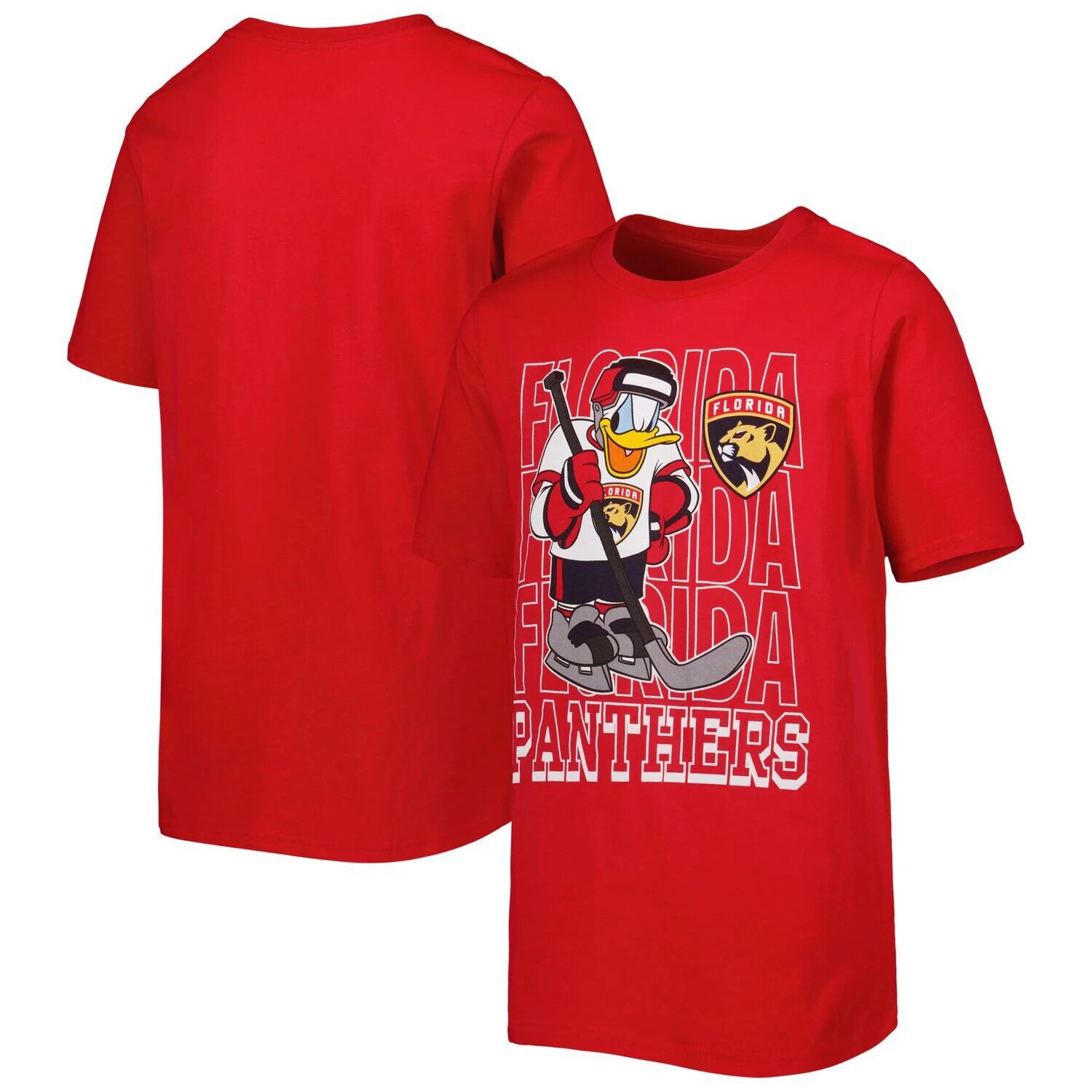

Молодежная футболка Red Florida Panthers Disney Donald Duck Three-Peat Outerstuff