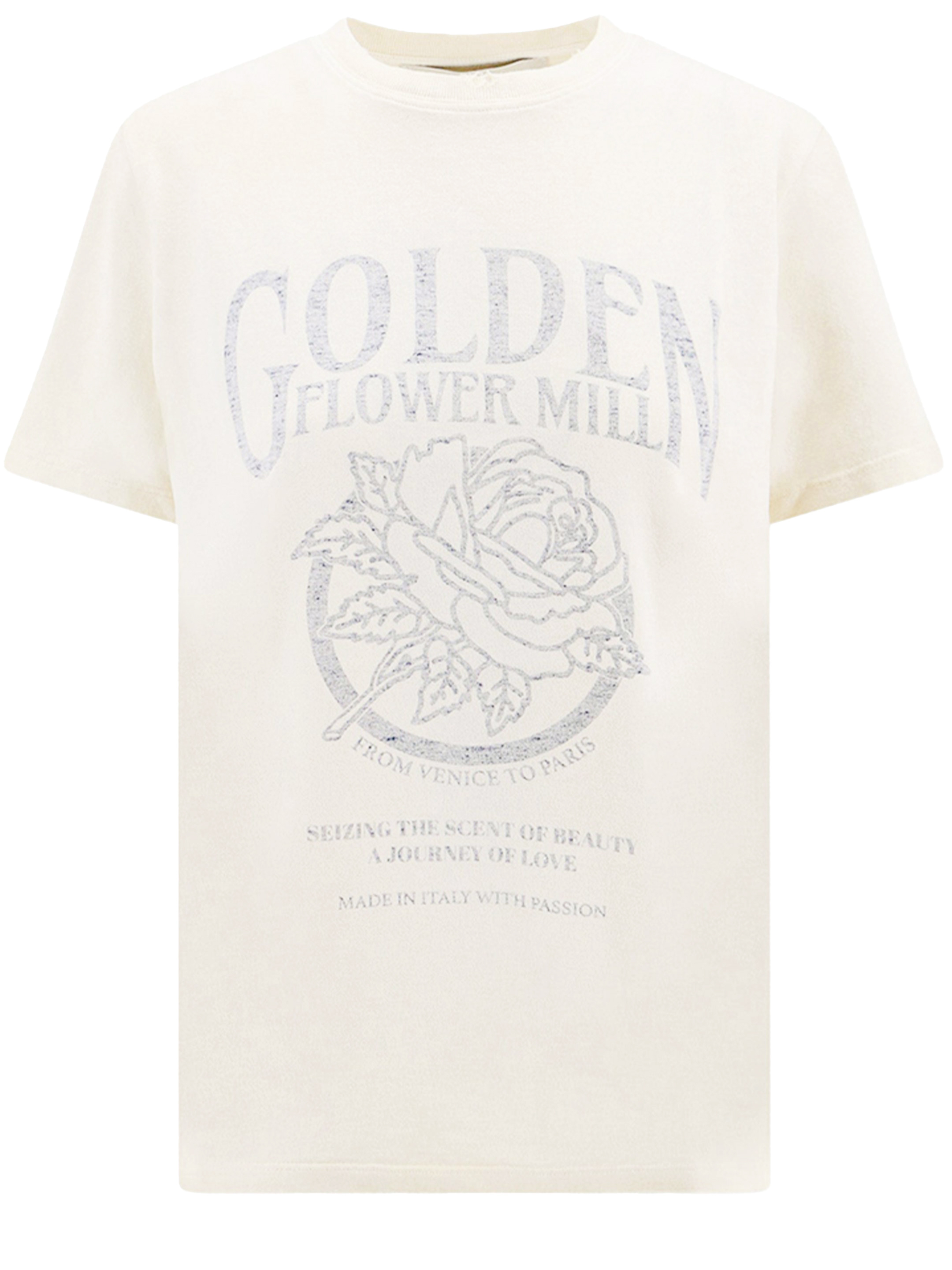 Футболка Golden Goose Printed, кремовый простая женская футболка с круглым вырезом и длинными рукавами 14 18 кремового цвета