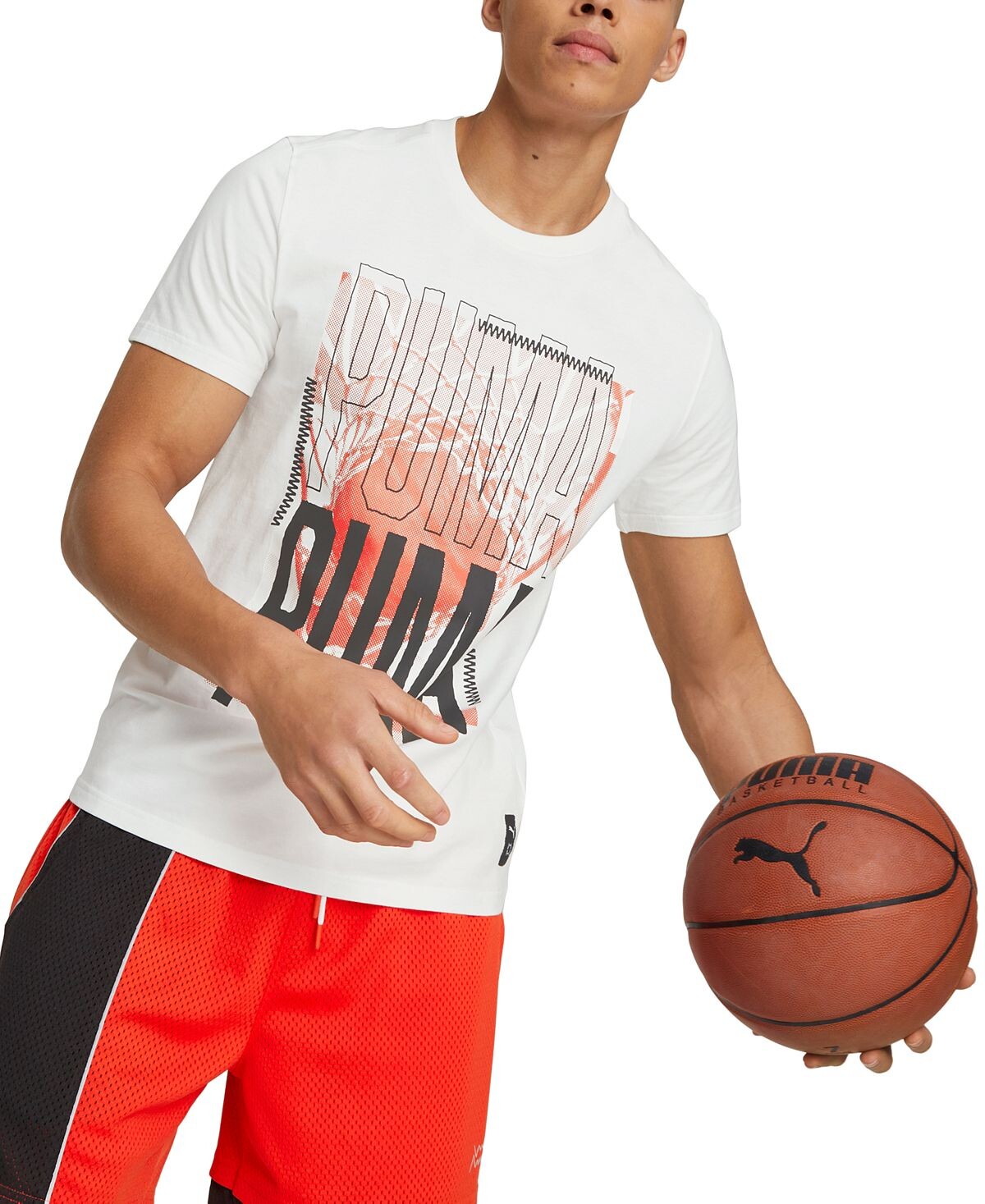 

Мужская футболка с короткими рукавами и рисунком Hoops Puma