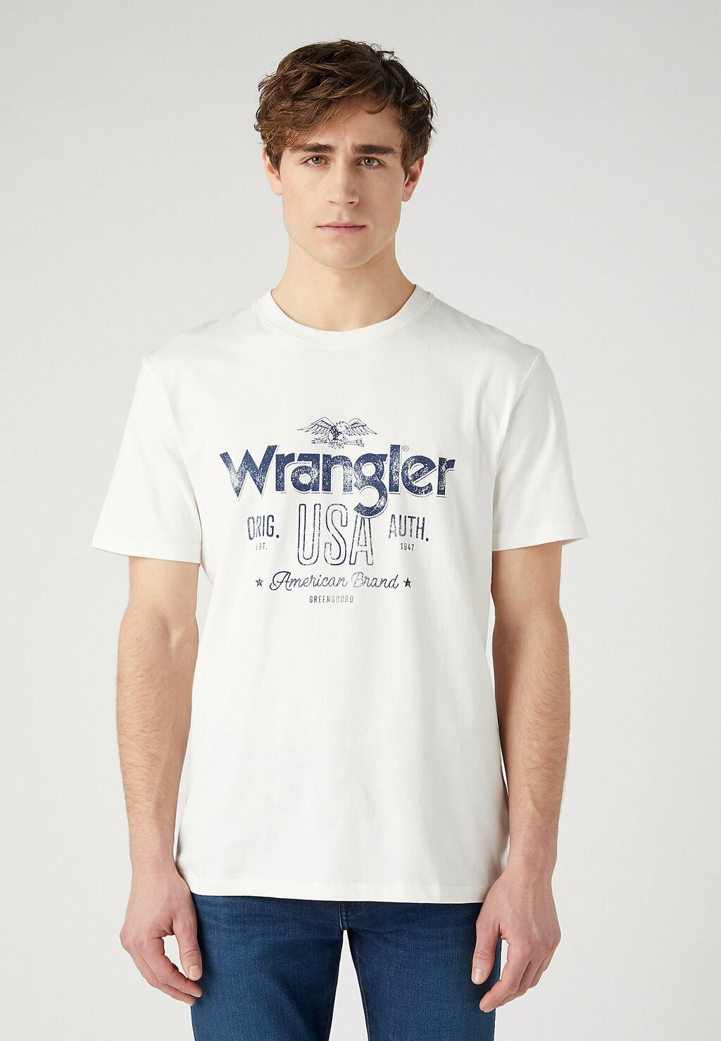 

Футболка с принтом Wrangler, молочный, Коричневый