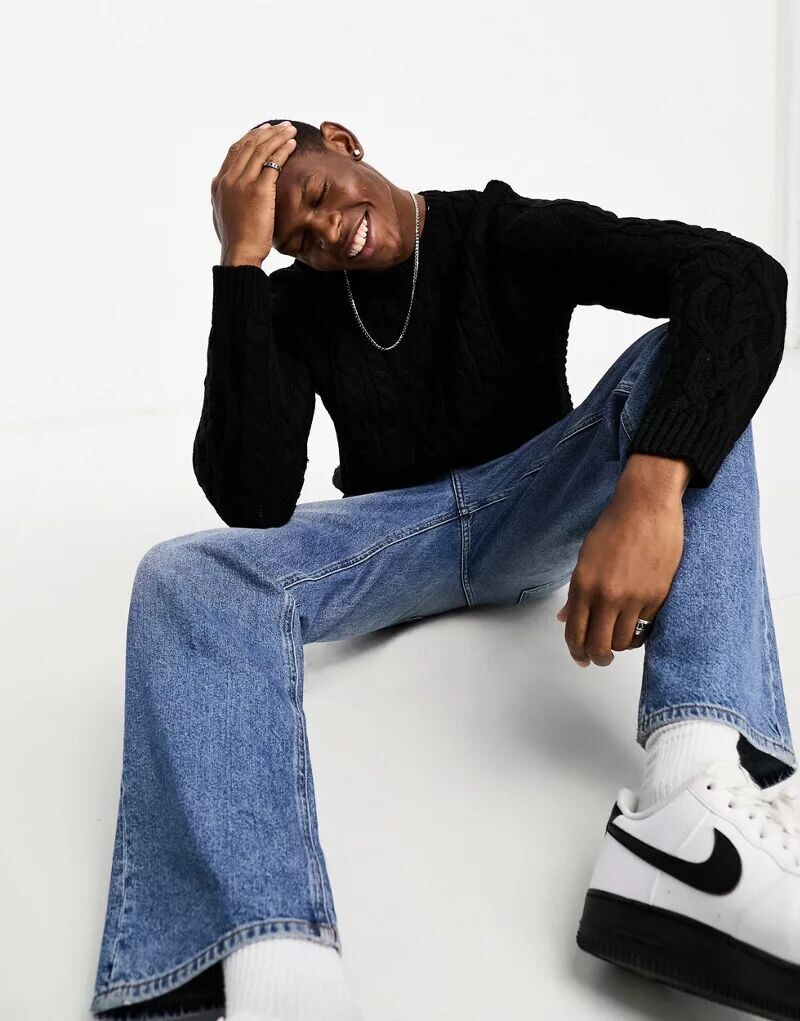 

Черный вязаный джемпер ASOS