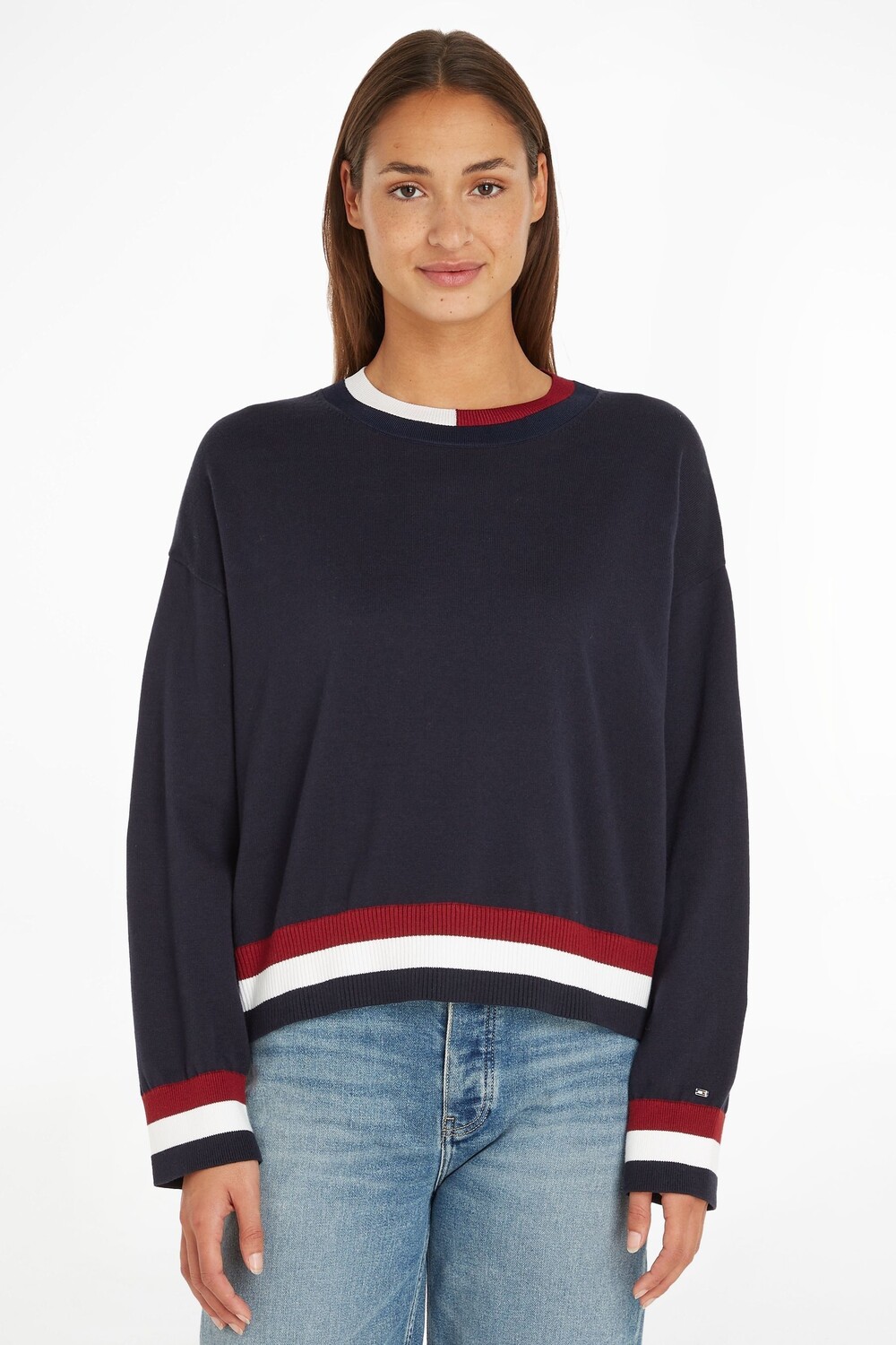 

Синий свитер с V-образным вырезом Tommy Hilfiger, синий