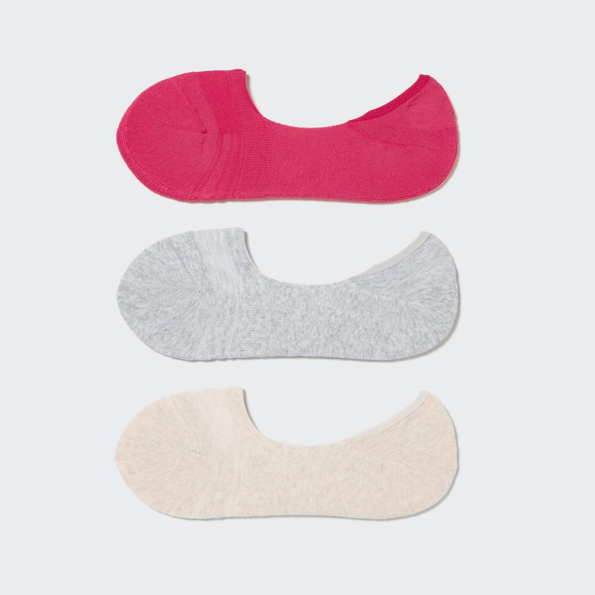 Невидимые носки (3 пары) UNIQLO, розовый