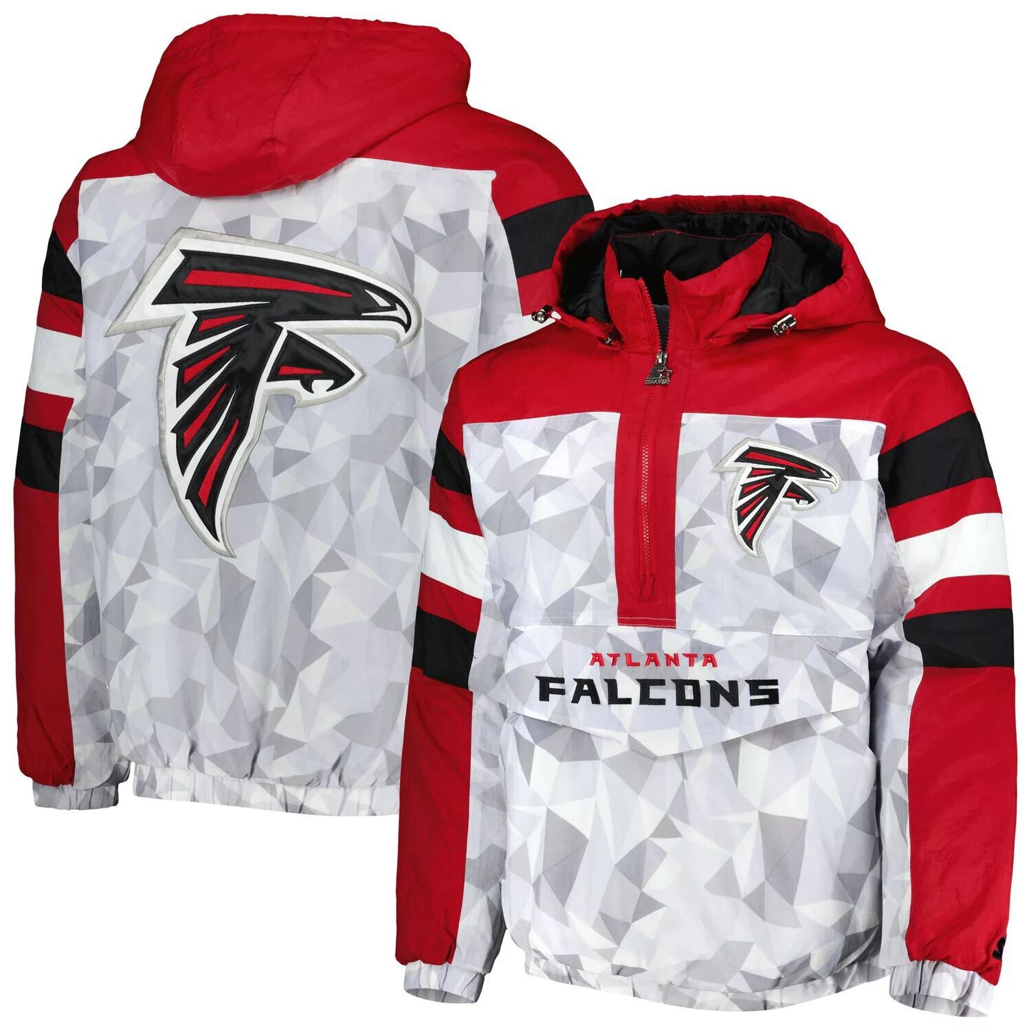 

Мужская белая/красная куртка Atlanta Falcons Tuesday Night Gridiron реглан с капюшоном и полумолнией на половину длины Starter, Красный