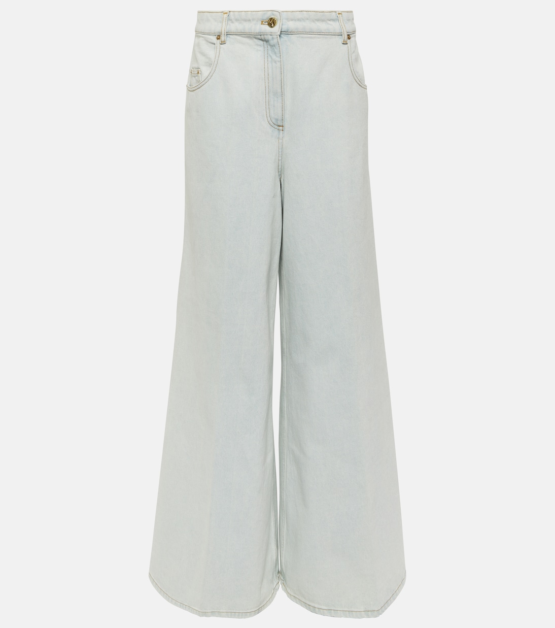 Расклешенные джинсы с высокой посадкой Nina Ricci, синий джинсы расклешенные с высокой посадкой xl синий