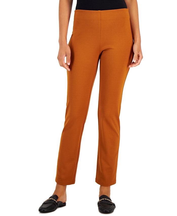 

Миниатюрные брюки без застежки Ponté-Knit JM Collection, цвет Caramel