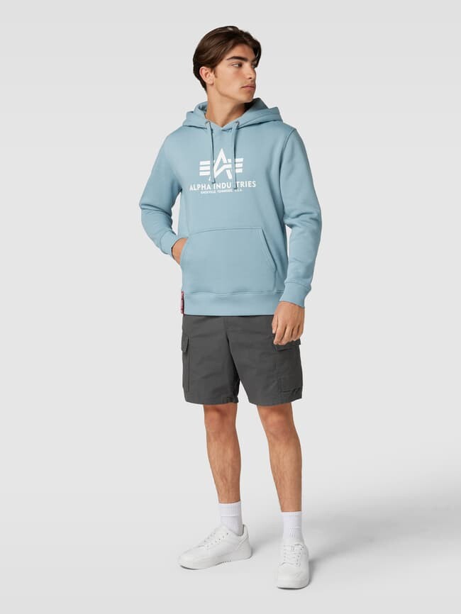 

Толстовка с принтом этикетки модель "BASIC" Alpha Industries, синий