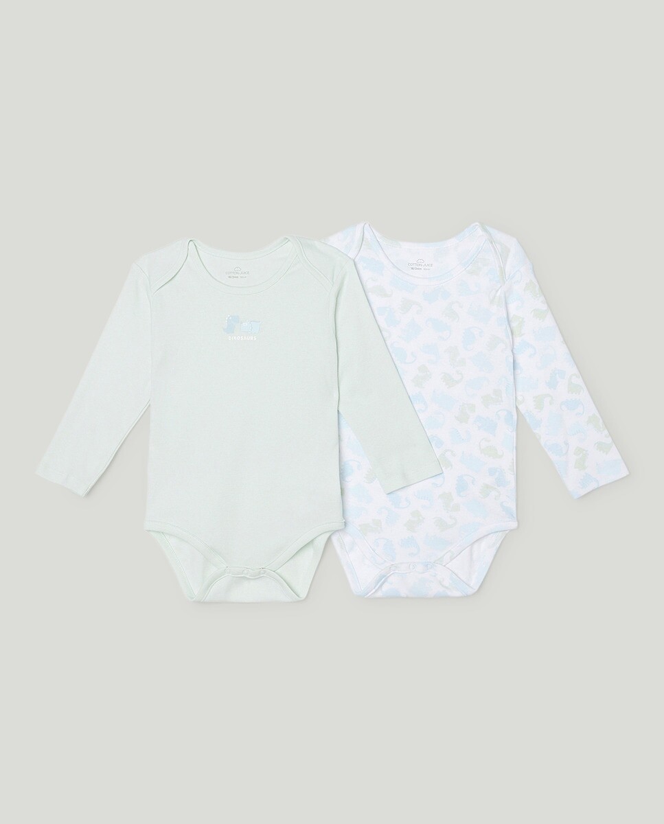 

Комплект из двух боди с длинными рукавами. Cotton Juice, разноцветные