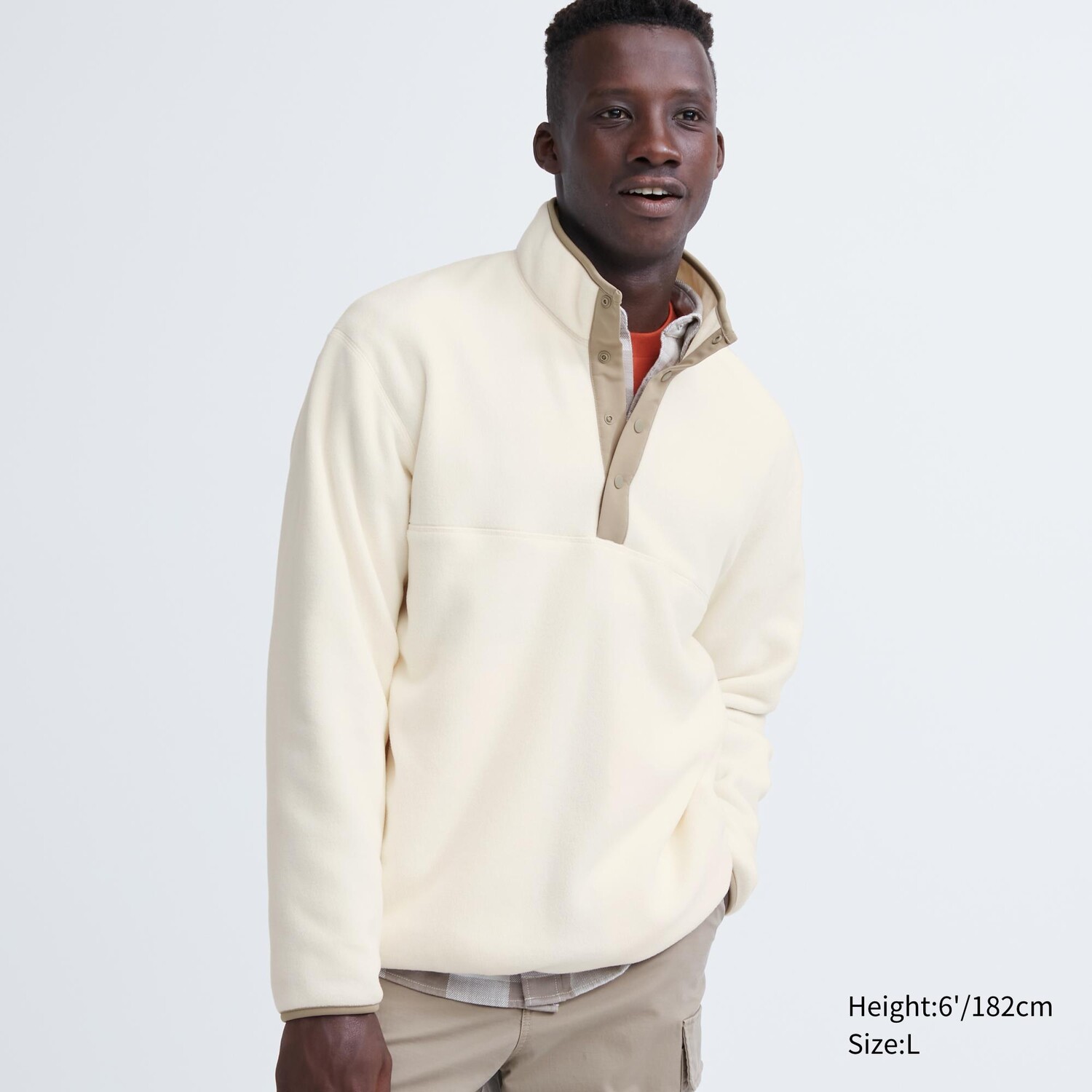 

Флисовая толстовка на пуговицах UNIQLO, белая кость
