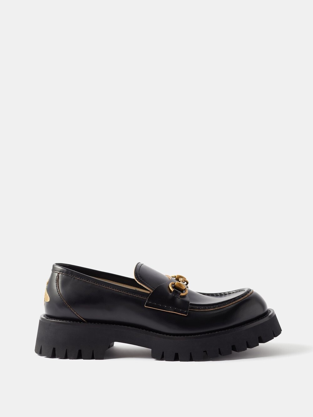 

Кожаные массивные лоферы horsebit Gucci, черный